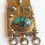 Thumbnail: 3 strand Tibetan Box Clasp brass with turquoise cabochon