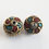 Thumbnail: Tibetan Turquoise and Coral Inlay Rondell Bead