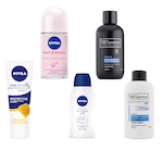 Travel toiletries kit carry on mixed essentials set with Nivea deodorant shampoo and skincare products 100ml cabin approved