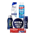 Men's travel toiletries set with Nivea Men creme, deodorant and oral care essentials 100ml cabin approved kit