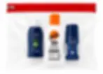 Men's Summer Travel Essentials Kit featuring Malibu SPF50 sun lotion, Nivea Men Energy shower gel and Cool Kick deodorant in