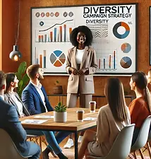 DALL·E 2024-06-15 09.17.13 - A black female marketing professional presenting a diversity-
