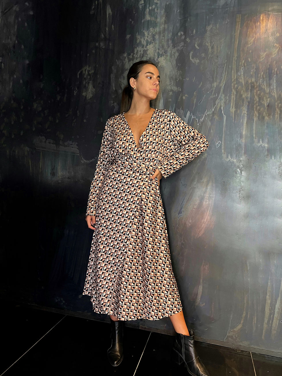 Miniatura: Vestido cruzado estampado 