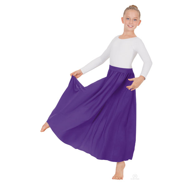 Thumbnail: 13778c - Eurotard Girls Polyester Full Circle Praise Skirt in Purple Color