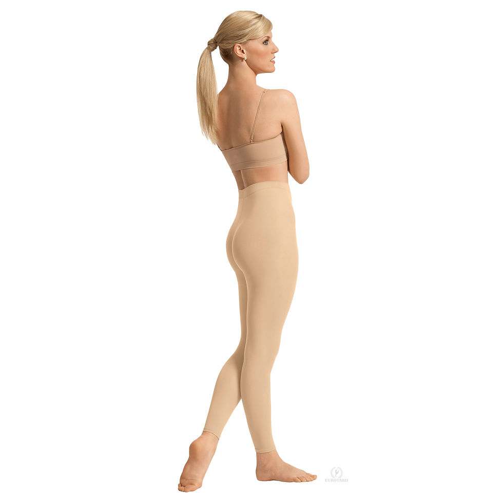 Thumbnail: Model wearing light suntan euroskins footless dance tights