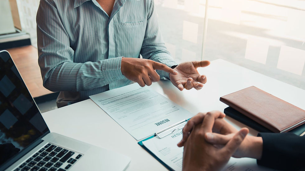 an employer talking to a candidate