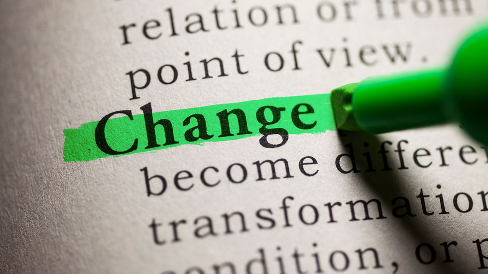 the word "change" highlighted from a text