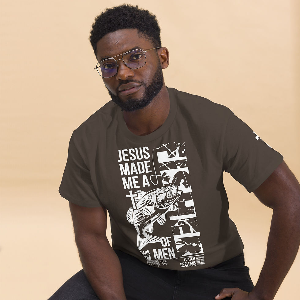 Thumbnail: Male model wearing brown Christian faith graphic t-shirtMale model wearing brown Christian faith graphic t-shirt