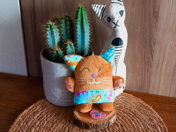 Miniature : Patron PDF Peluches Mila le chat et bébé chat version simple et SVG