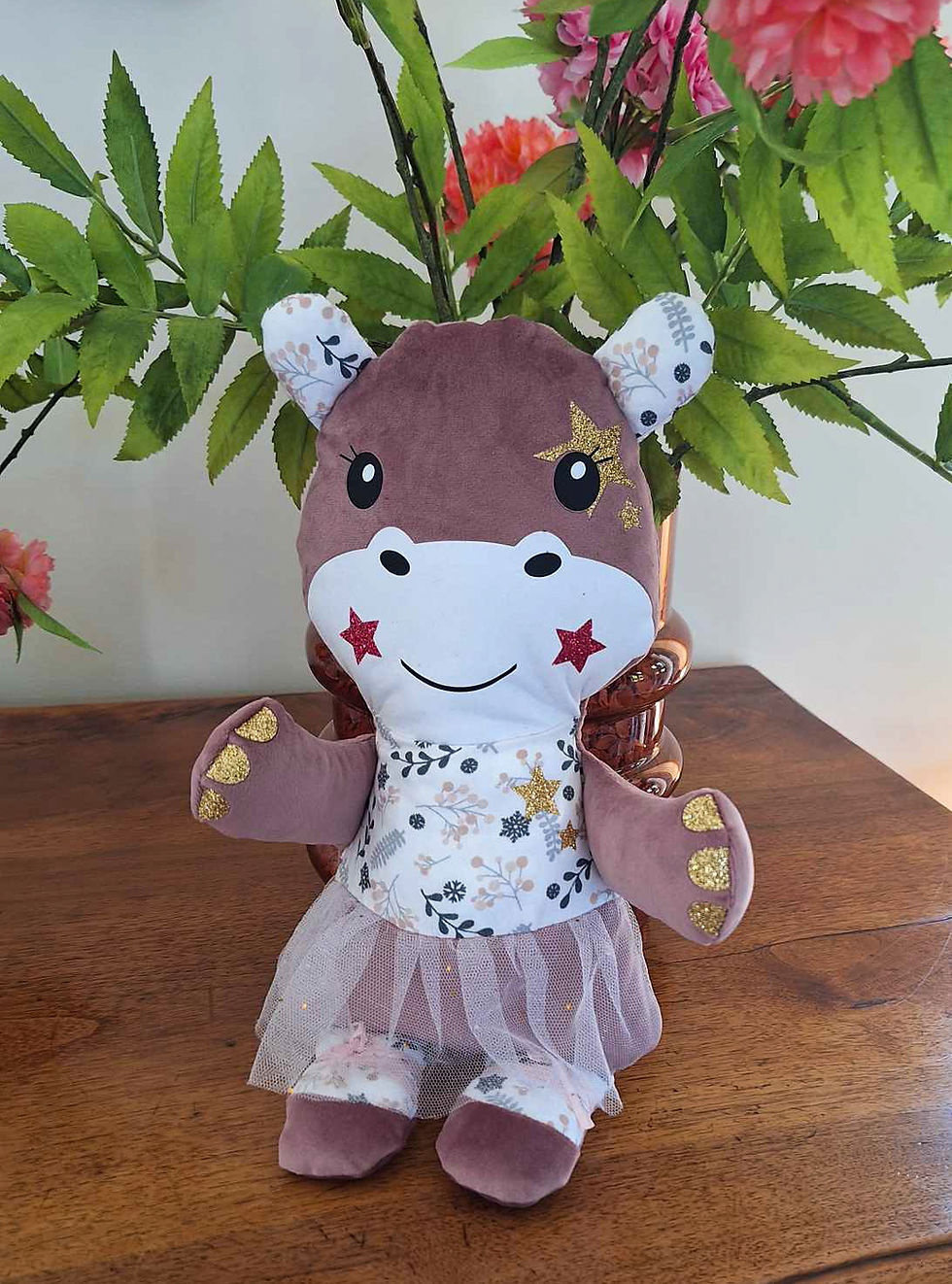 Miniature : Patron PDF Petal l’hippopotame ballerine version Broderie et SVG