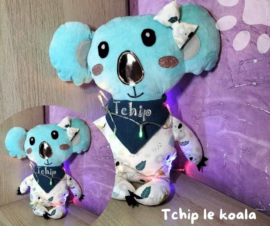 Miniature : Patron PDF Peluche Tchip grand koala version simple et SVG