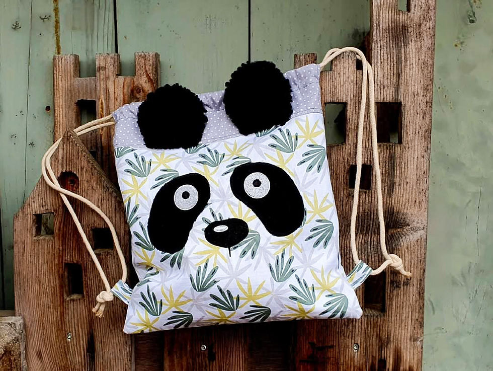 Miniature : Patron PDF Sac à dos enfant panda kawaii
