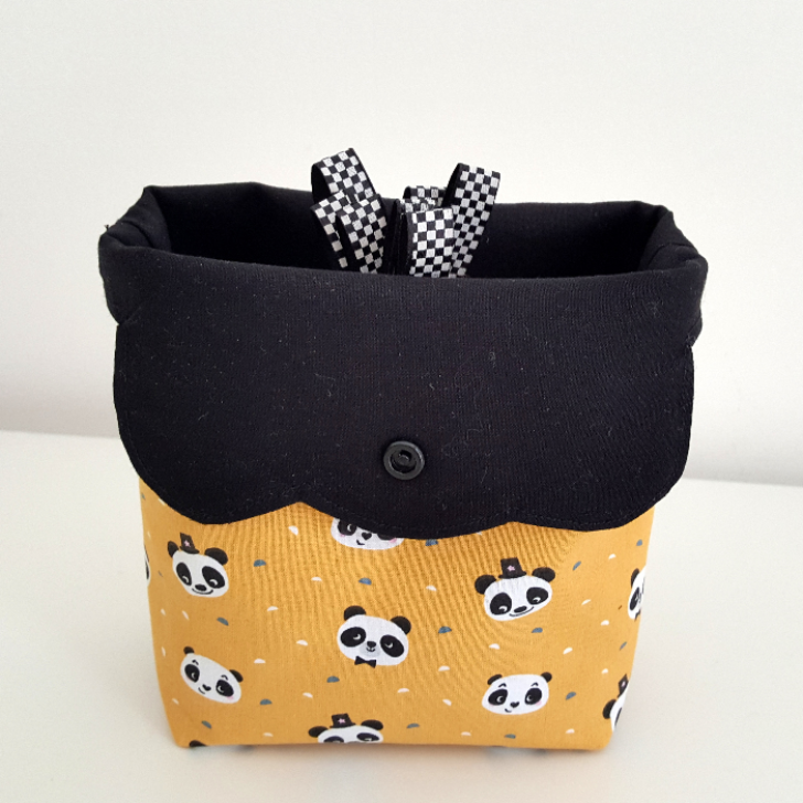 Miniature : Patron PDF - Panière refermable avec lingettes démaquillantes - forme panda ou o