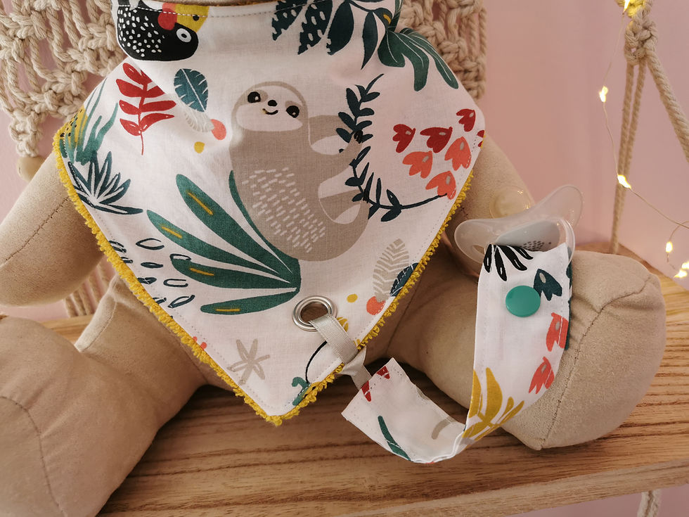 Miniature : Patron PDF - Bavoir bandana avec ou sans attache sucette