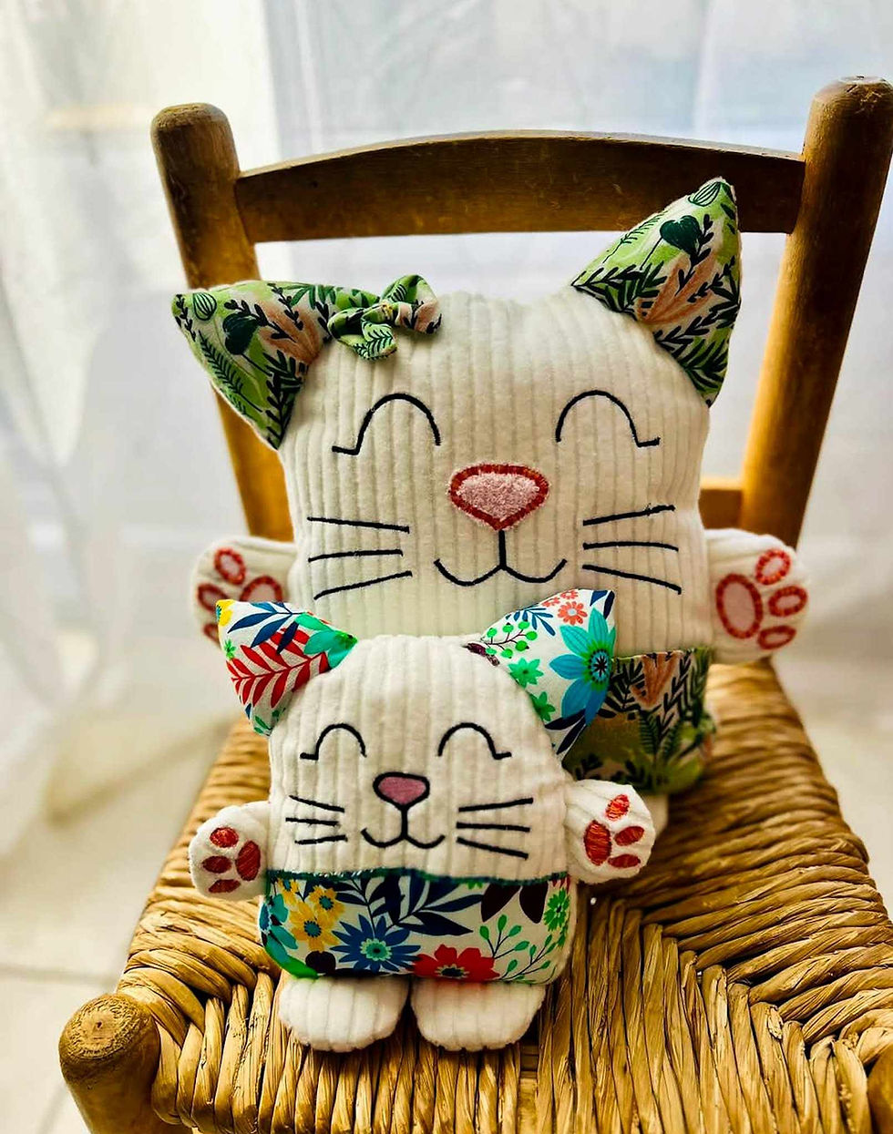 Miniature : Patron PDF Peluches Mila le chat et bébé chat version Broderie