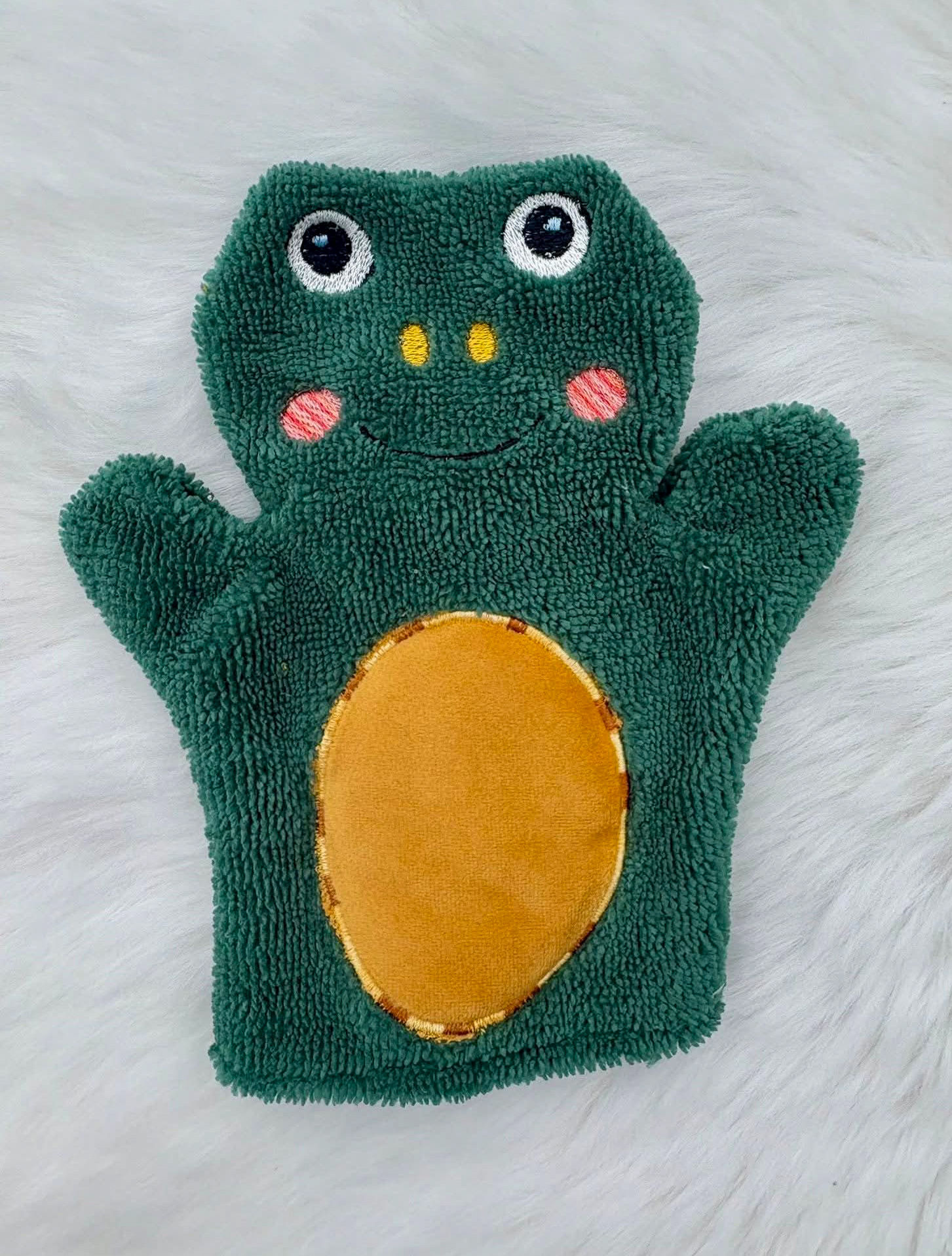 Patron PDF Marionnette – Gant de toilette Grenouille version Broderie