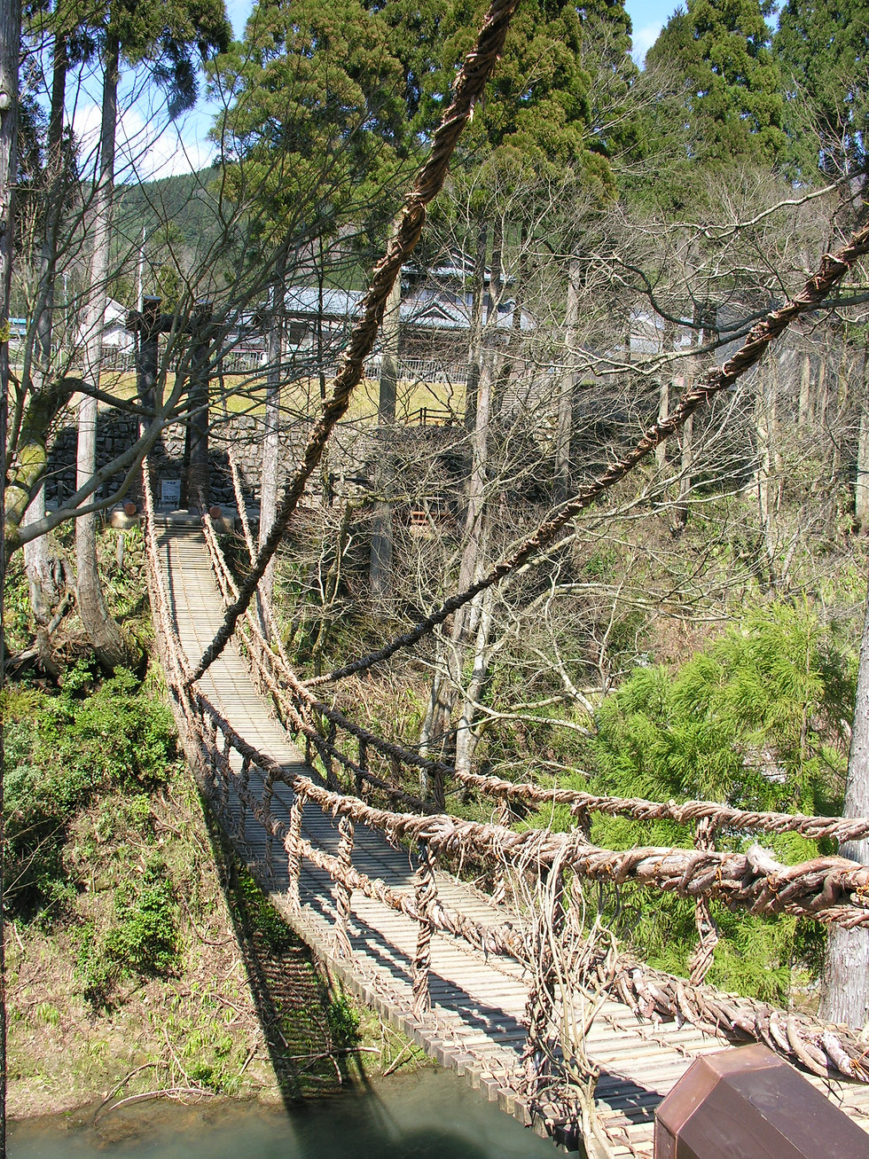 サムネイル： 池田のてぬぐい　かずら橋　黒