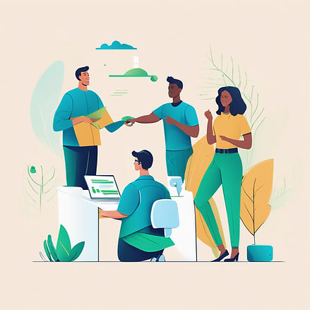 Create a professional illustration of a diverse team collaborating on data protection stra