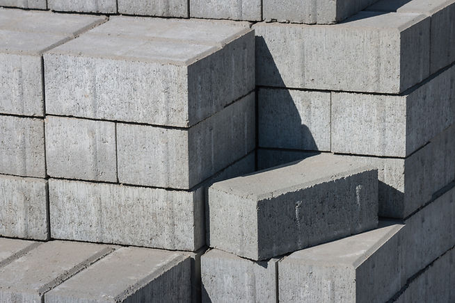 Bloques de hormigón apilados