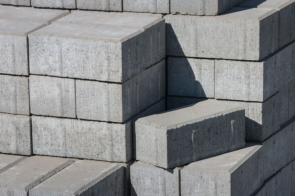 Bloques de hormigón apilados