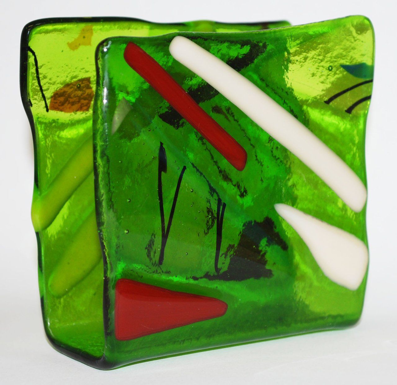 clear green napkin holder