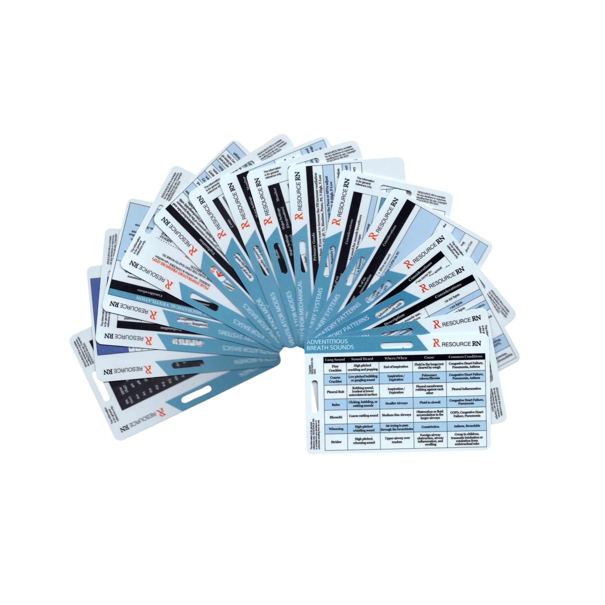 Respiratory Assessment Badge Cards: RN, RT Pocket Guide