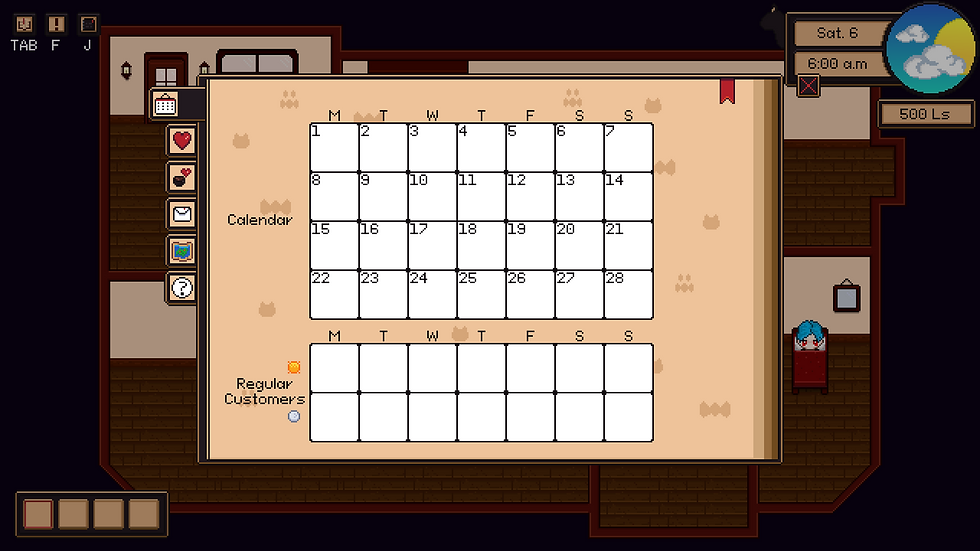 The calendar should help you keep track of events, birthdays and when your regulars visit