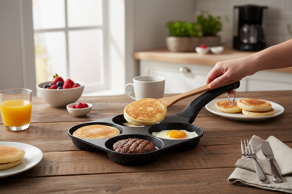 Miniature : Poêle 4 empreintes Fluffy Pancakes / Blinis 18×18 cm – Ø 9 cm –  Greblon C3+