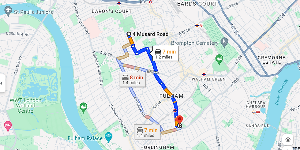 Google map of Musard rd to TNS