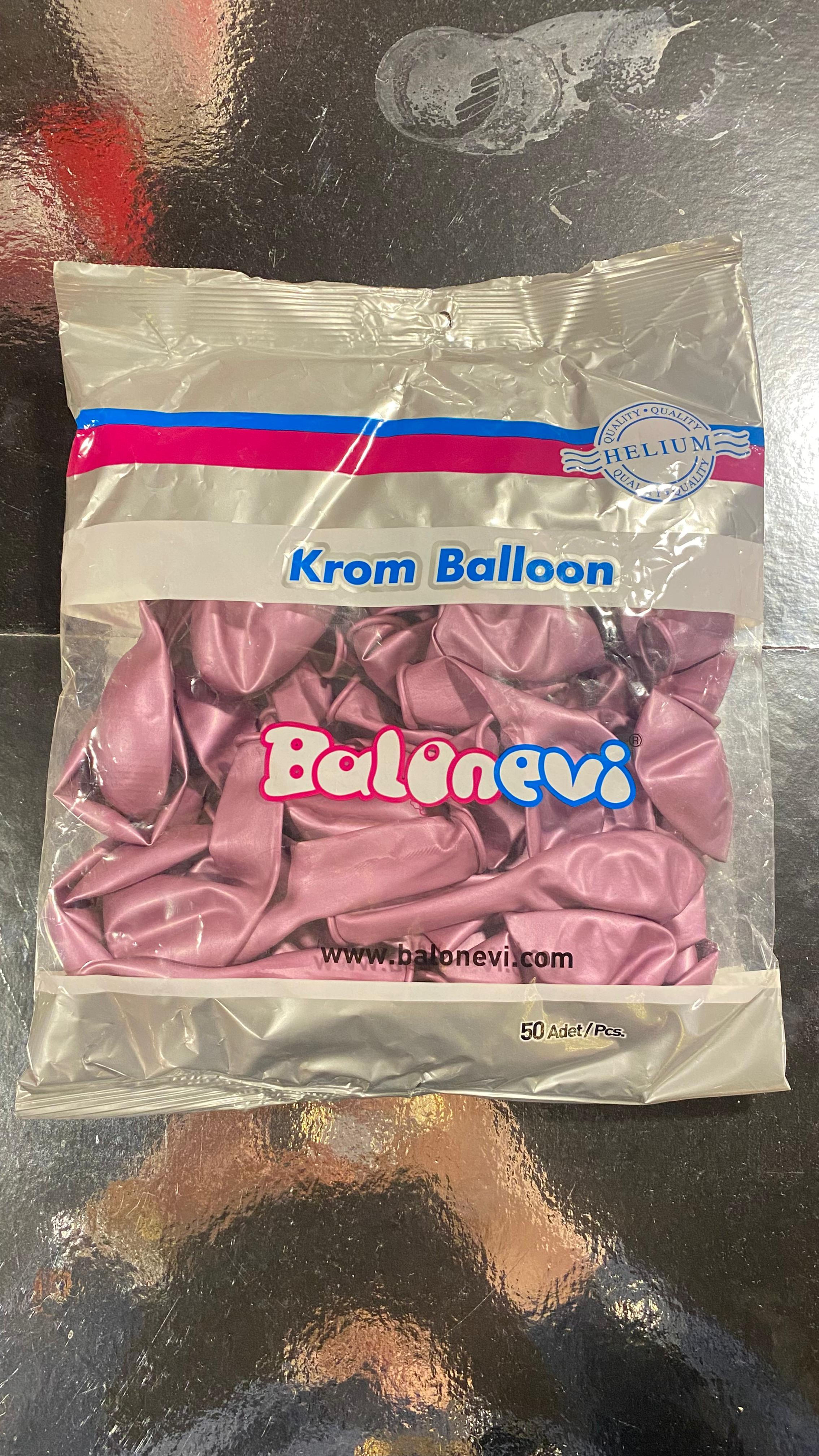 KAMPANYA PEMBE KROM BALON 50'Lİ 10 İNÇ .