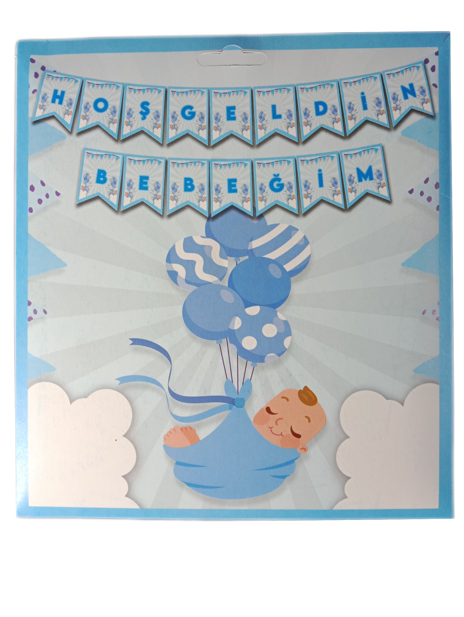 HOŞGELDİN BEBEĞİM ZARFLI BANNER MAVİ 