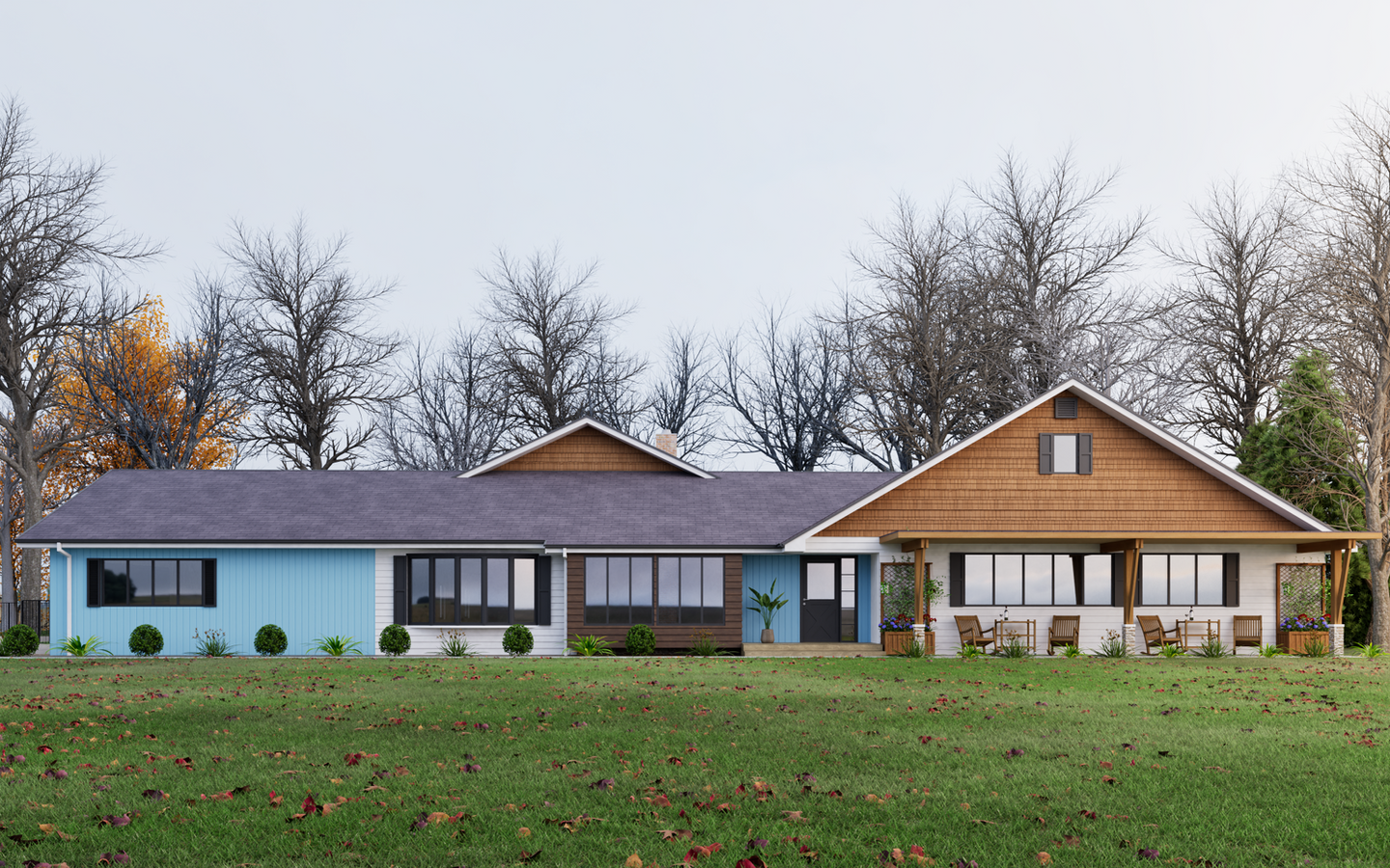 Suburban Ranch-Style House Visualization