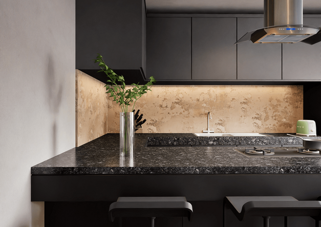 Monochrome Kitchen – Modern Interior Visualization