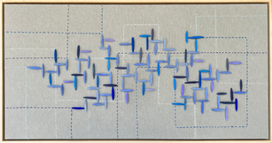 Textile - handmade felt, hand embroidery, abstract art