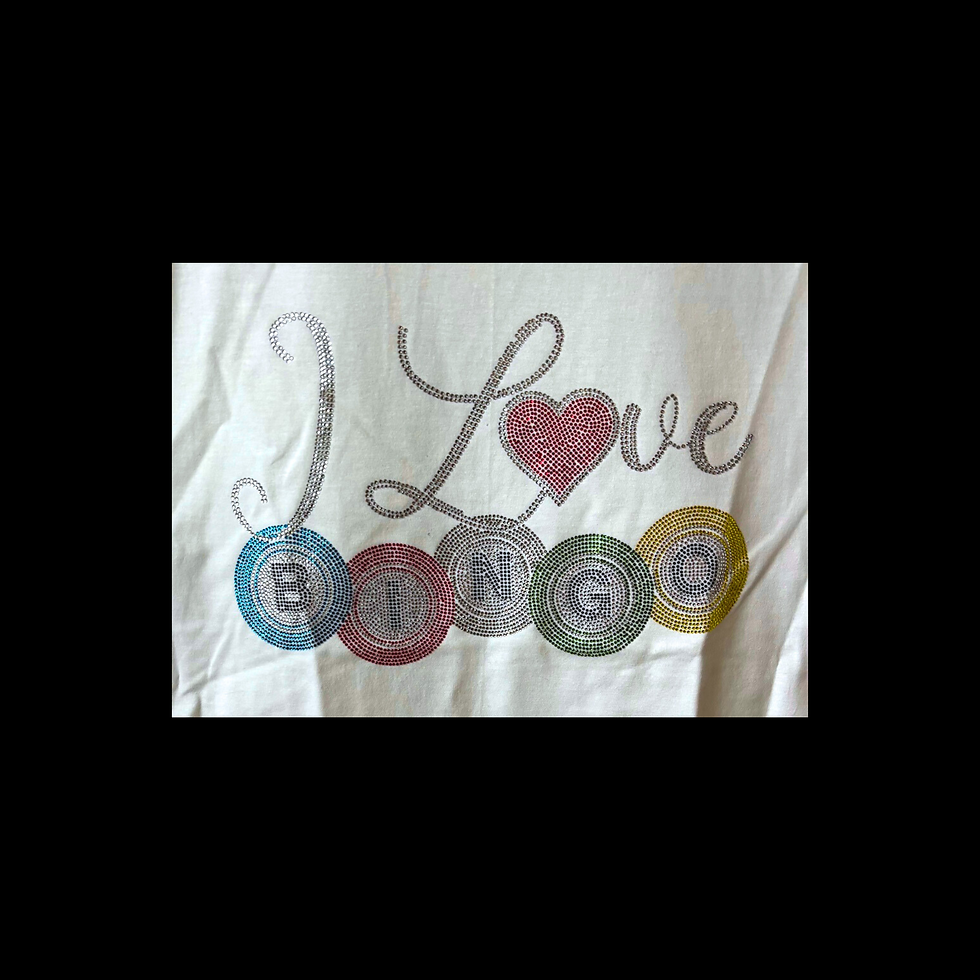 Thumbnail: Rhinestone I ❤️ Bingo T-Shirts
