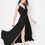 Thumbnail: V-neck Strap Slit Long Dress