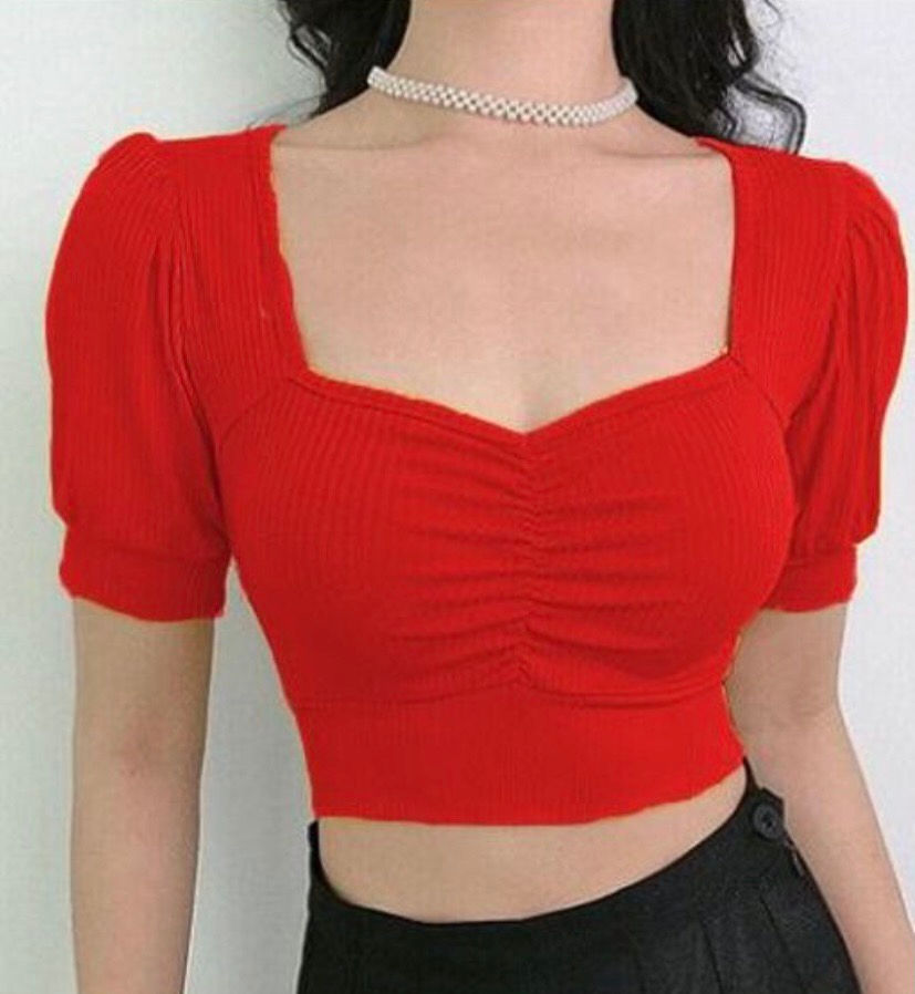 Thumbnail: Chic Sweet Front Ruched Crop Top