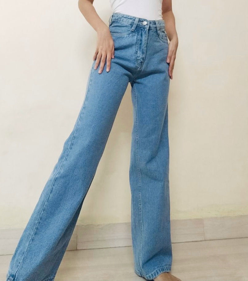 Thumbnail: High Rise Wide Leg Denim | Waist 24”