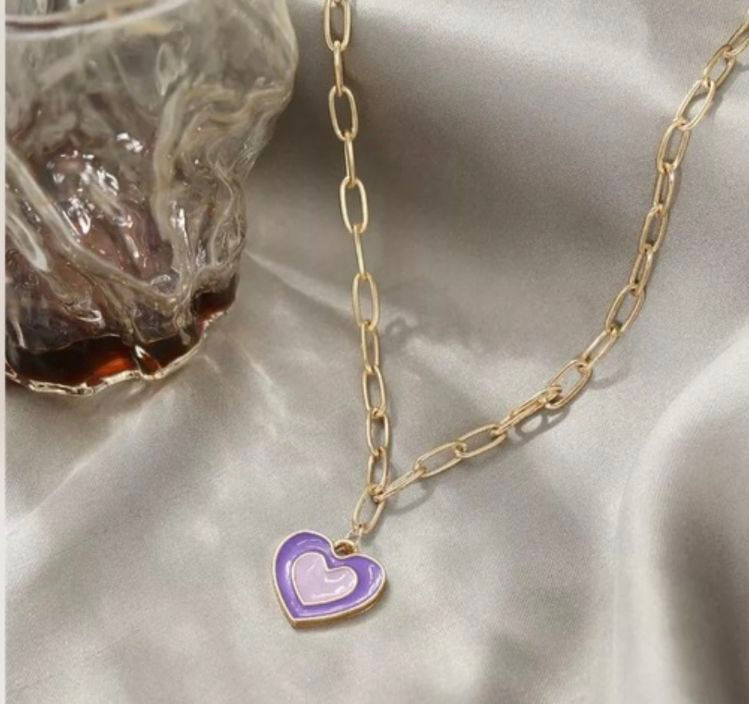 Thumbnail: Gradient Heart Enamel Choker Neckpiece 