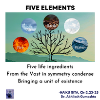 Five life ingredients from the vast in symmetry condense bringing a unit of existence ch2.