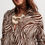 Thumbnail: BLOUSE MET LANGE MOUW IN ZEBRAPRINT IN BRUIN