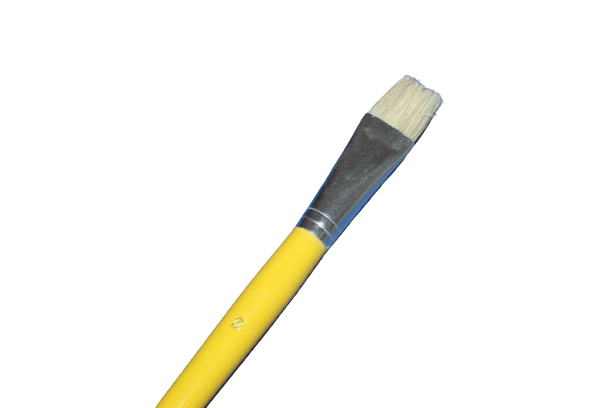 Pincel espatulado com cabo amarelo