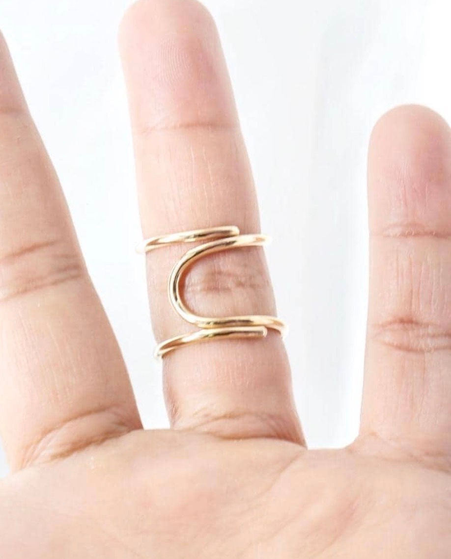 Thumbnail: EB94   Brass and Bronze U shape Multi use Silver Splint Ring