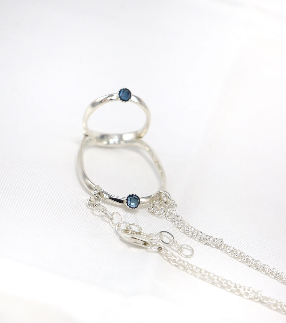 Miniatura: Thumb MCP Silver Splint Ring with Bracelet • Thumb Splint 925 Silver •  MCP Hyp