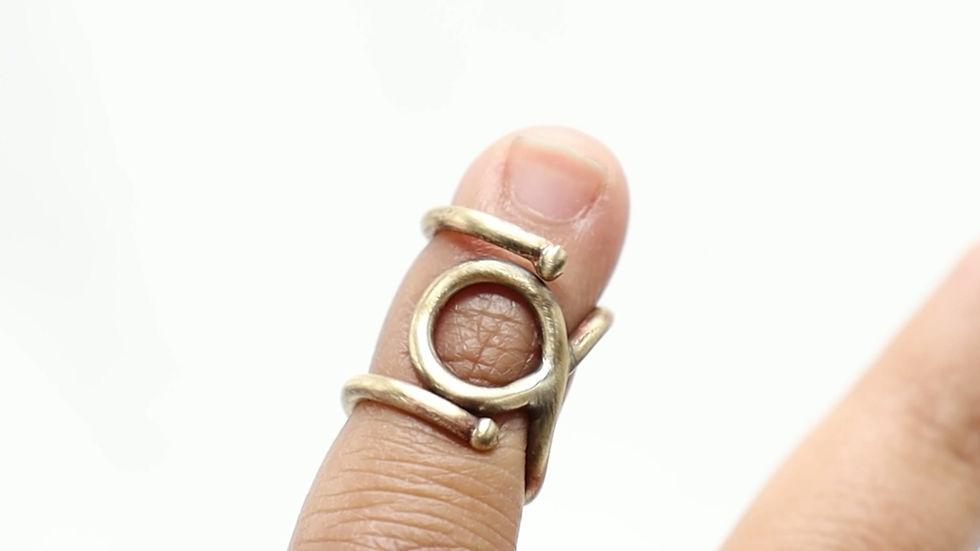 Thumbnail: EB009 Swirl Brass Adjustable Splint Ring • Mallet Finger Ring • Boutonni