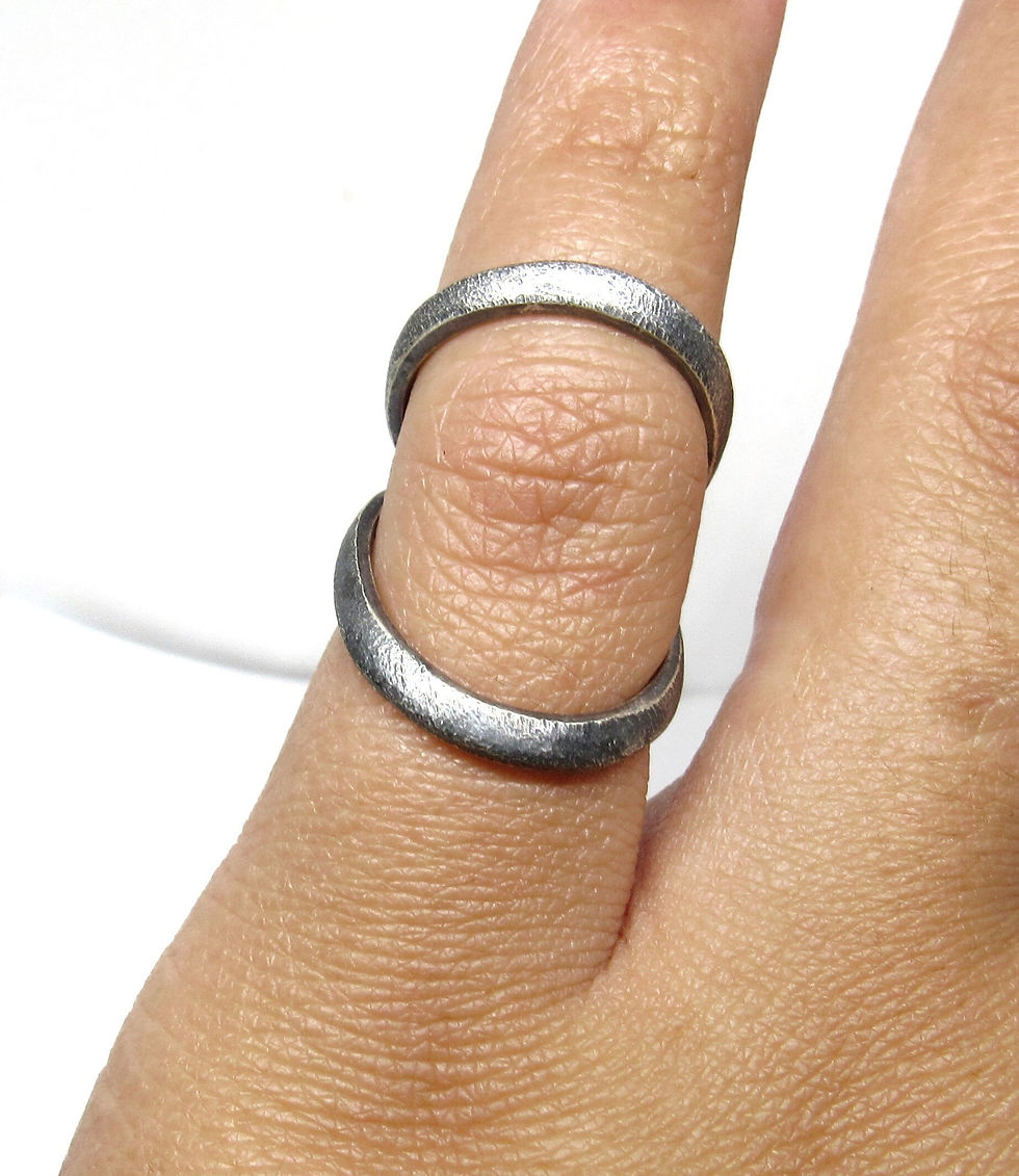 Thumbnail: Oxidized Ultimate Splint Ring • Ring Splint • Thin Swan Neck Splint in Silver f