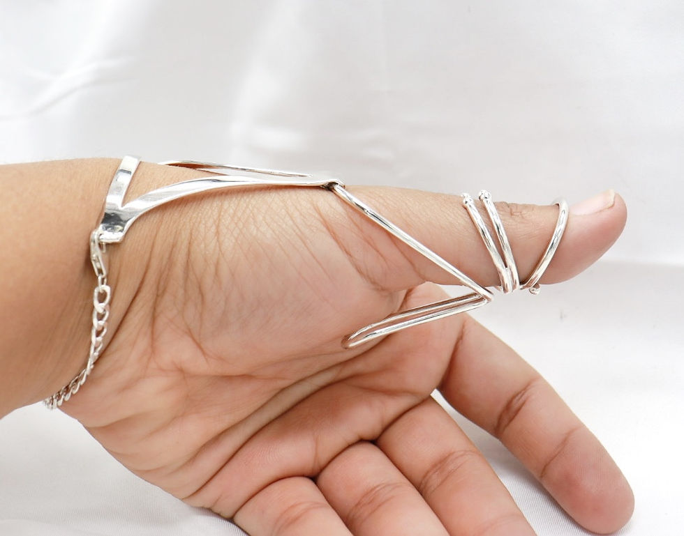 Miniatura: Sterling Silver Adjustable Thumb Splint Ring – CMC, MCP, and IP Joint Support