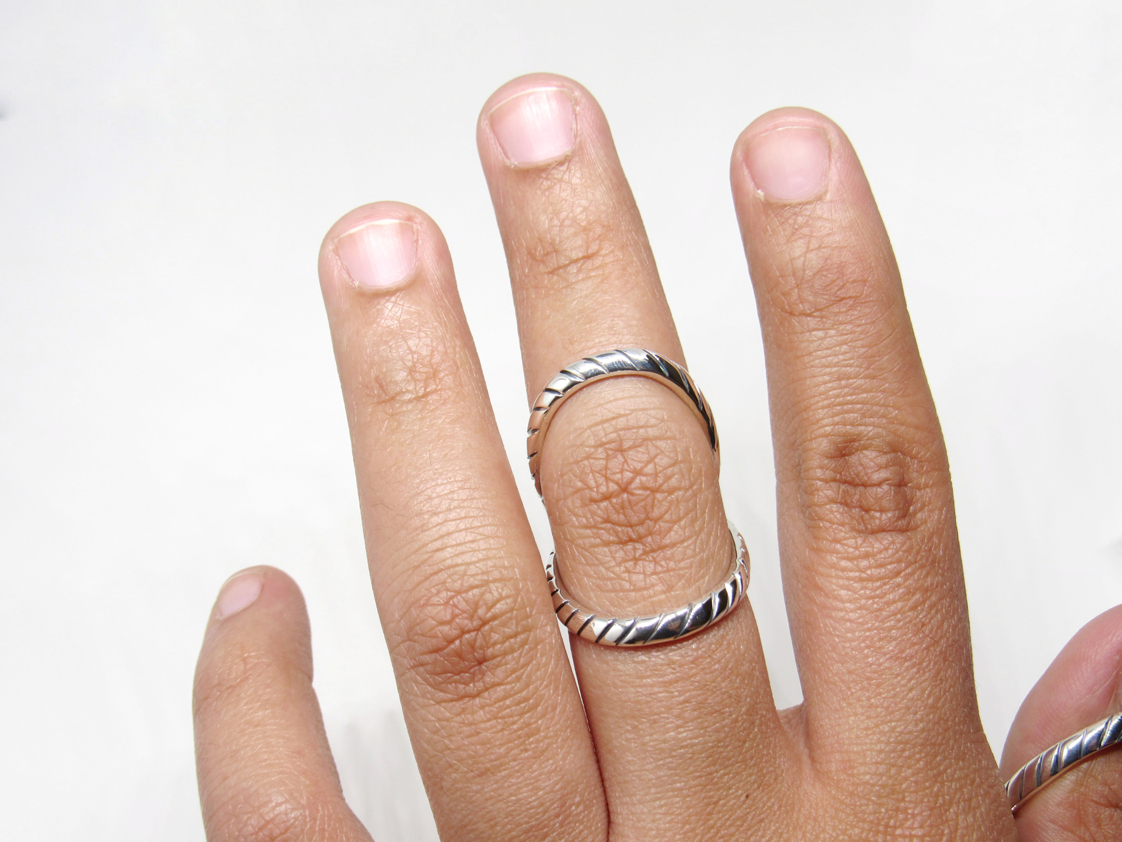 Zebra Swan Splint Ring in Sterling Silver