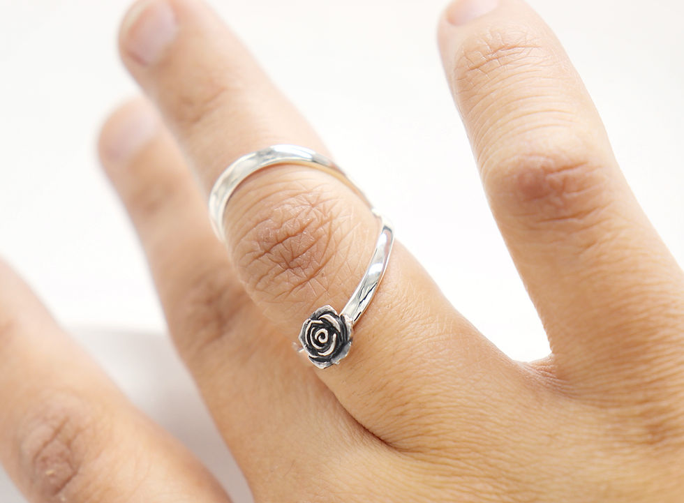 Thumbnail: Rose Swan Splint Ring • Ring Splint • Thin Swan Neck Splint in Silver