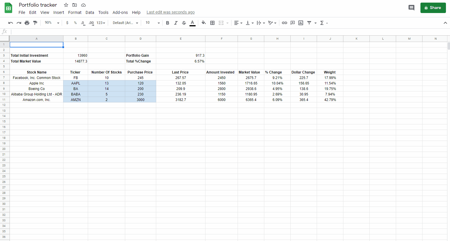 Stock Portfolio Investment Tracker Tutorial
